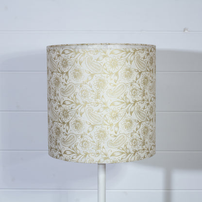 Drum Lamp Shade - P69 - Garden Gold on Natural, 25cm x 25cm