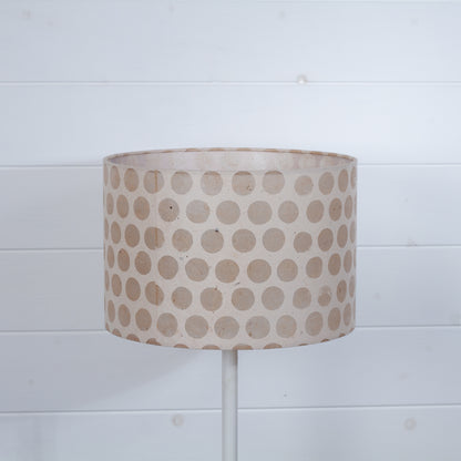 Drum Lamp Shade - P85 ~ Batik Dots on Natural, 30cm(d) x 20cm(h)