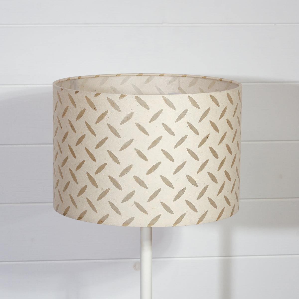 Drum Lamp Shade - P10 - Batik Tread Plate Natural, 30cm(d) x 20cm(h)