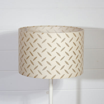 Drum Lamp Shade - P10 - Batik Tread Plate Natural, 30cm(d) x 20cm(h)