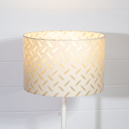 Drum Lamp Shade - P10 - Batik Tread Plate Natural, 30cm(d) x 20cm(h)