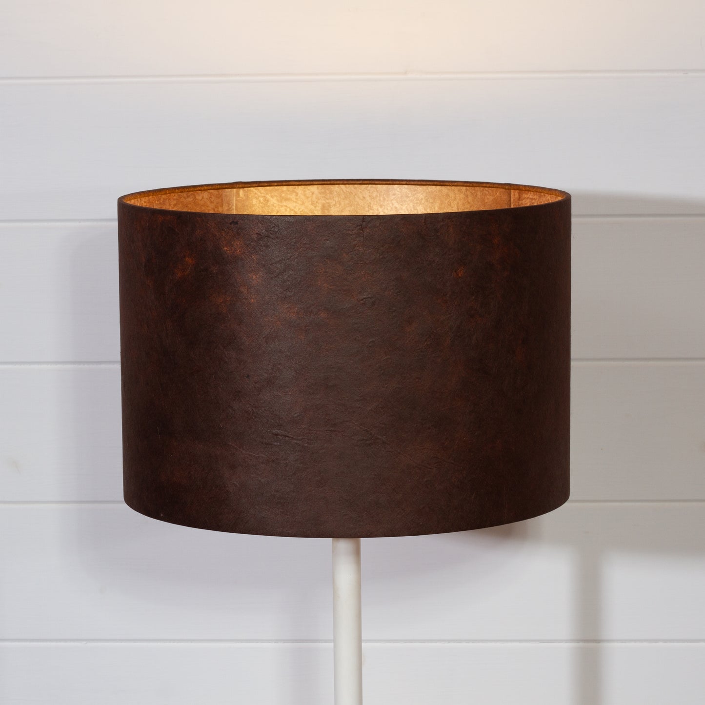 Drum Lamp Shade - P58 - Brown Lokta, 30cm(d) x 20cm(h)