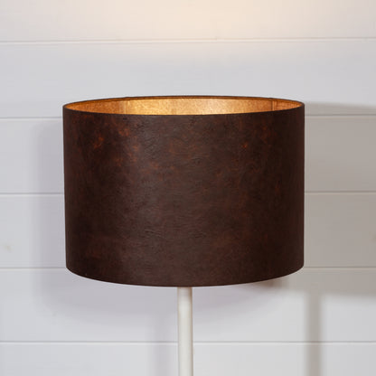 Drum Lamp Shade - P58 - Brown Lokta, 30cm(d) x 20cm(h)