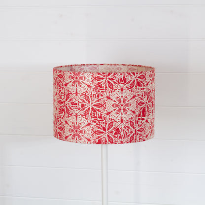 Drum Lamp Shade - B137 ~ Butterfly Kaleidoscope Red, 30cm(d) x 20cm(h)