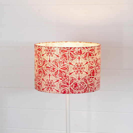 Drum Lamp Shade - B137 ~ Butterfly Kaleidoscope Red, 30cm(d) x 20cm(h)