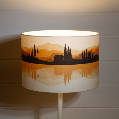 Landscape Reflection #3 Print Lampshade Drum Lamp Shade 30cm(d) x 20cm(h) - Orange