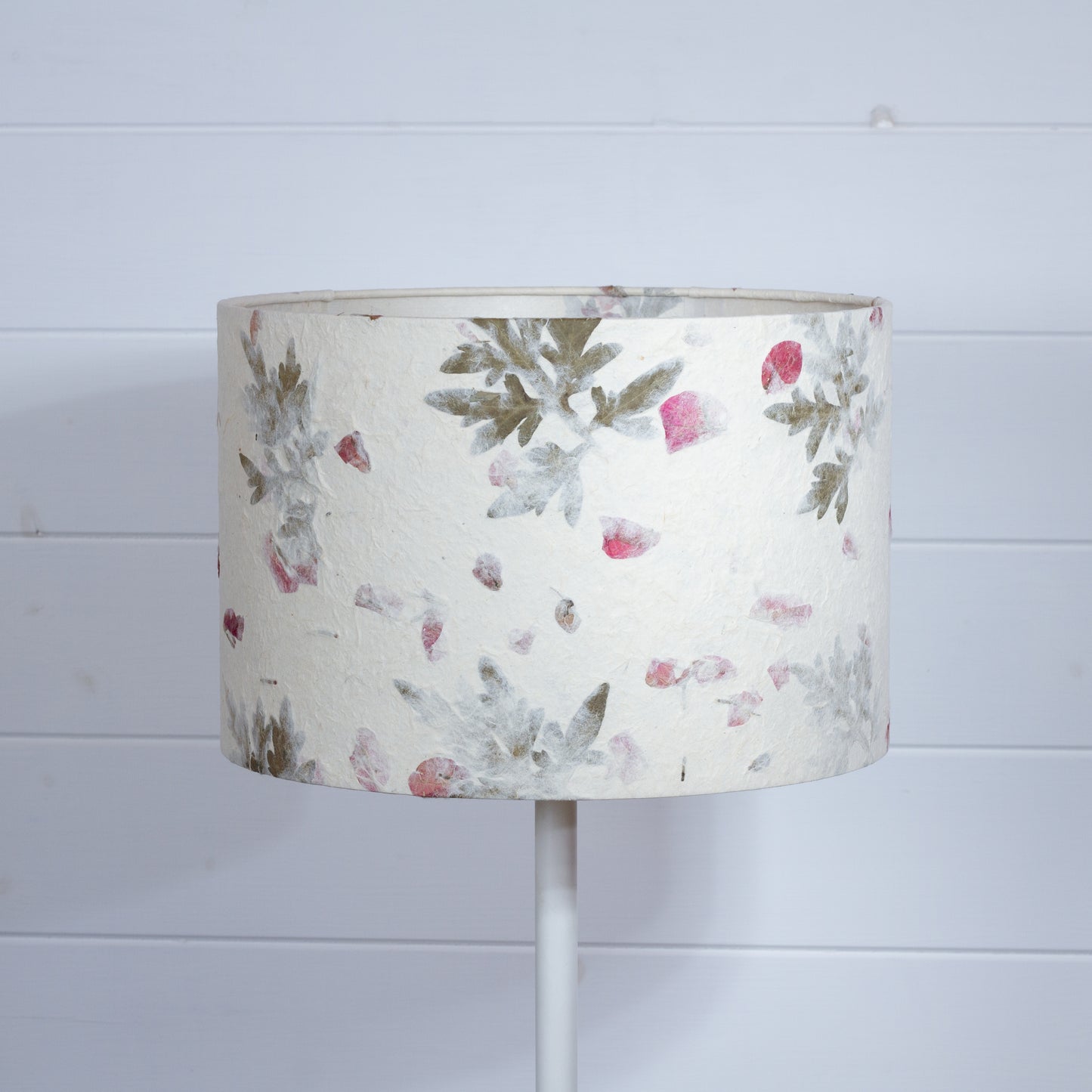 Drum Lamp Shade - B142 ~ Leaves and Flowers, 30cm(d) x 20cm(h)