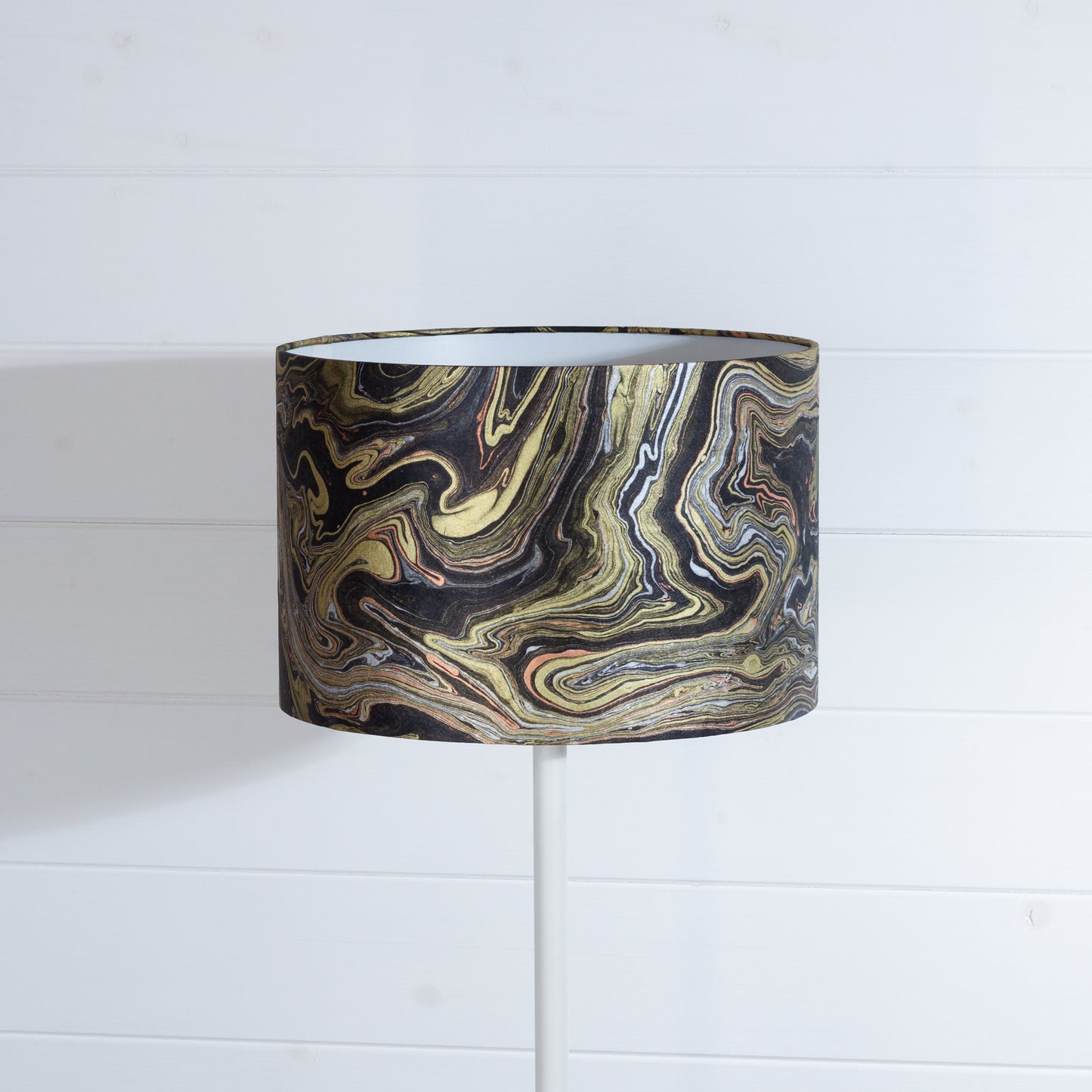 Drum Lamp Shade - B132 ~ Metallic Marble, 30cm(d) x 20cm(h)