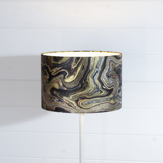 Drum Lamp Shade - B132 ~ Metallic Marble, 30cm(d) x 20cm(h)