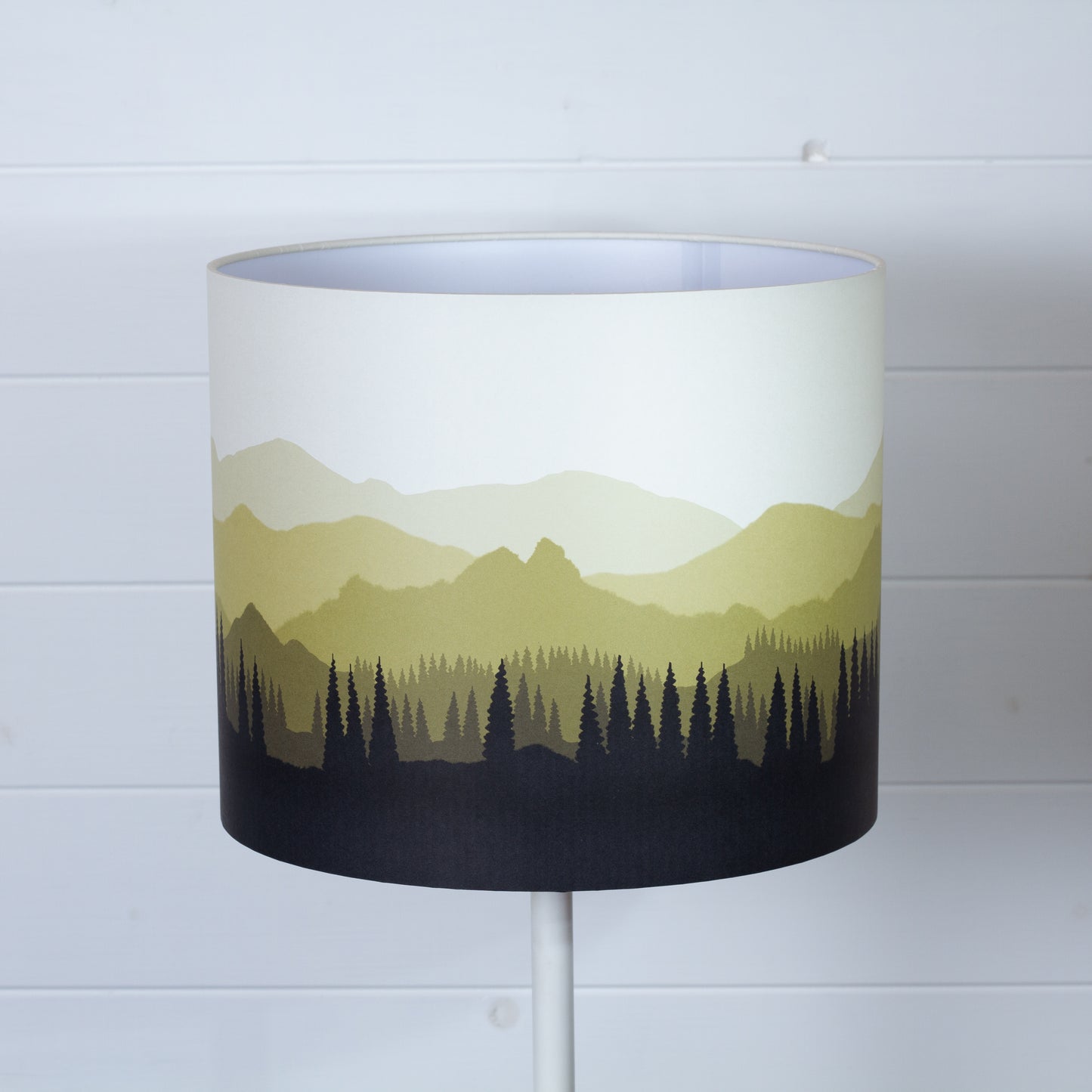 Landscape #4 Print Drum Lamp Shade 30cm(d) x 25cm(h) - Yellow