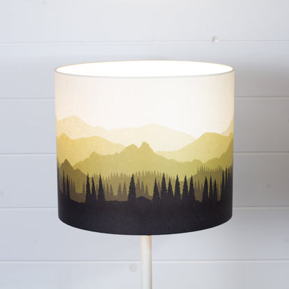 Landscape #4 Print Drum Lamp Shade 30cm(d) x 25cm(h) - Yellow