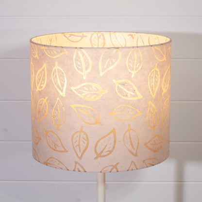 Drum Lamp Shade - P28 - Batik Leaf on Natural, 30cm(d) x 25cm(h)