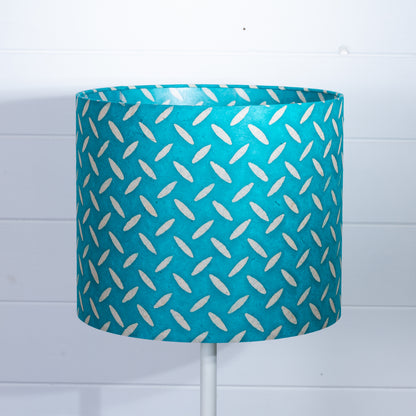 Drum Lamp Shade - P15 - Batik Tread Plate Mint Green, 30cm(d) x 25cm(h)