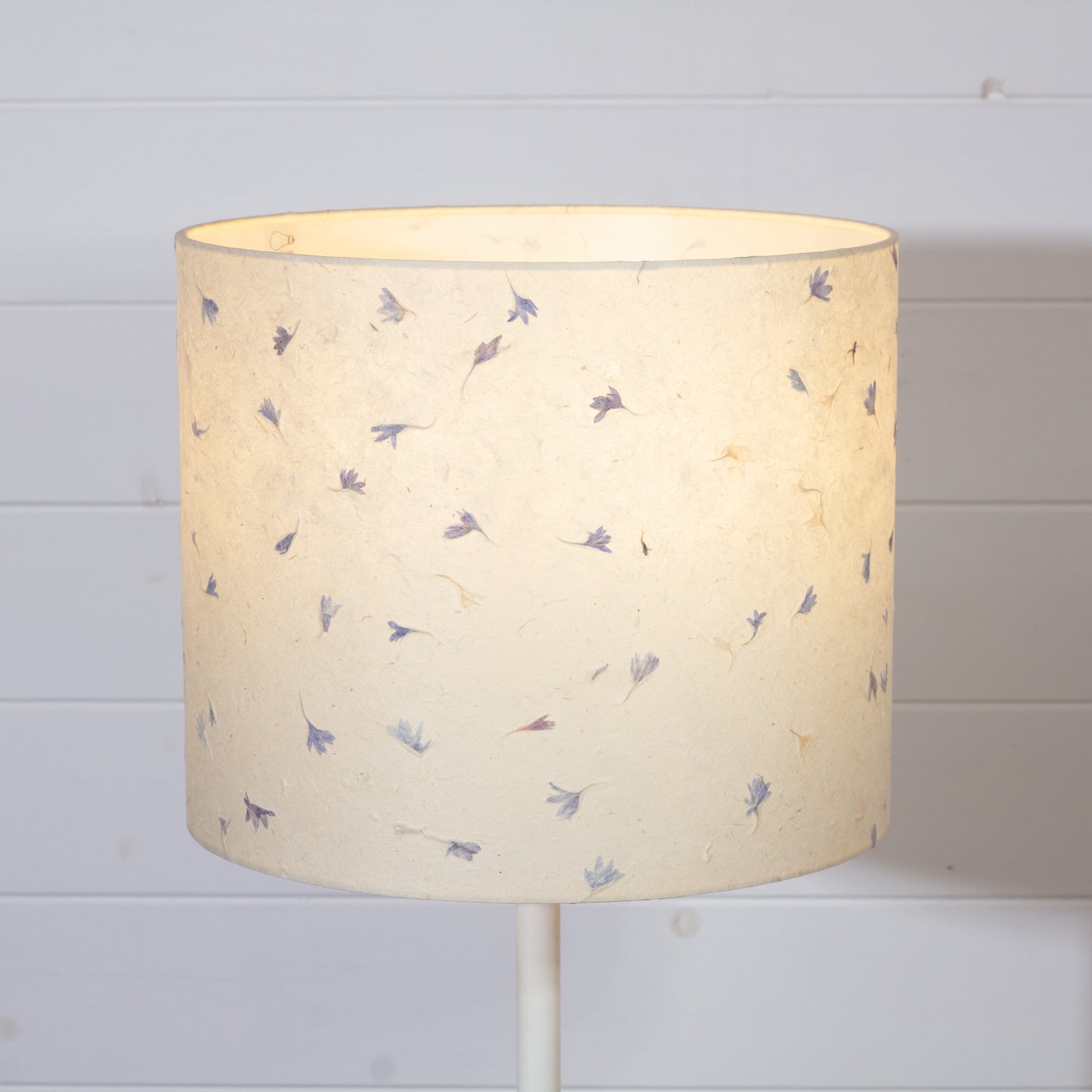 Drum Lamp Shade - P34 - Cornflower Petals, 30cm(d) x 25cm(h)