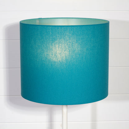 Drum Lamp Shade - F185 ~ Teal Linen Fabric, 30cm(d) x 25cm(h)