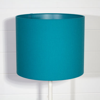 Drum Lamp Shade - F185 ~ Teal Linen Fabric, 30cm(d) x 25cm(h)