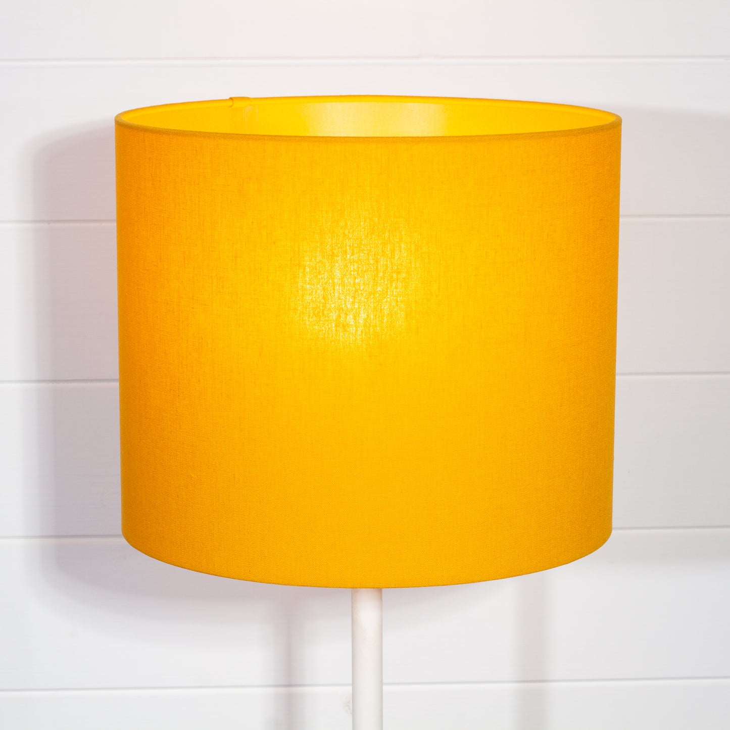 Drum Lamp Shade - F180 ~ Yellow Ochre Linen Fabric, 30cm(d) x 25cm(h)