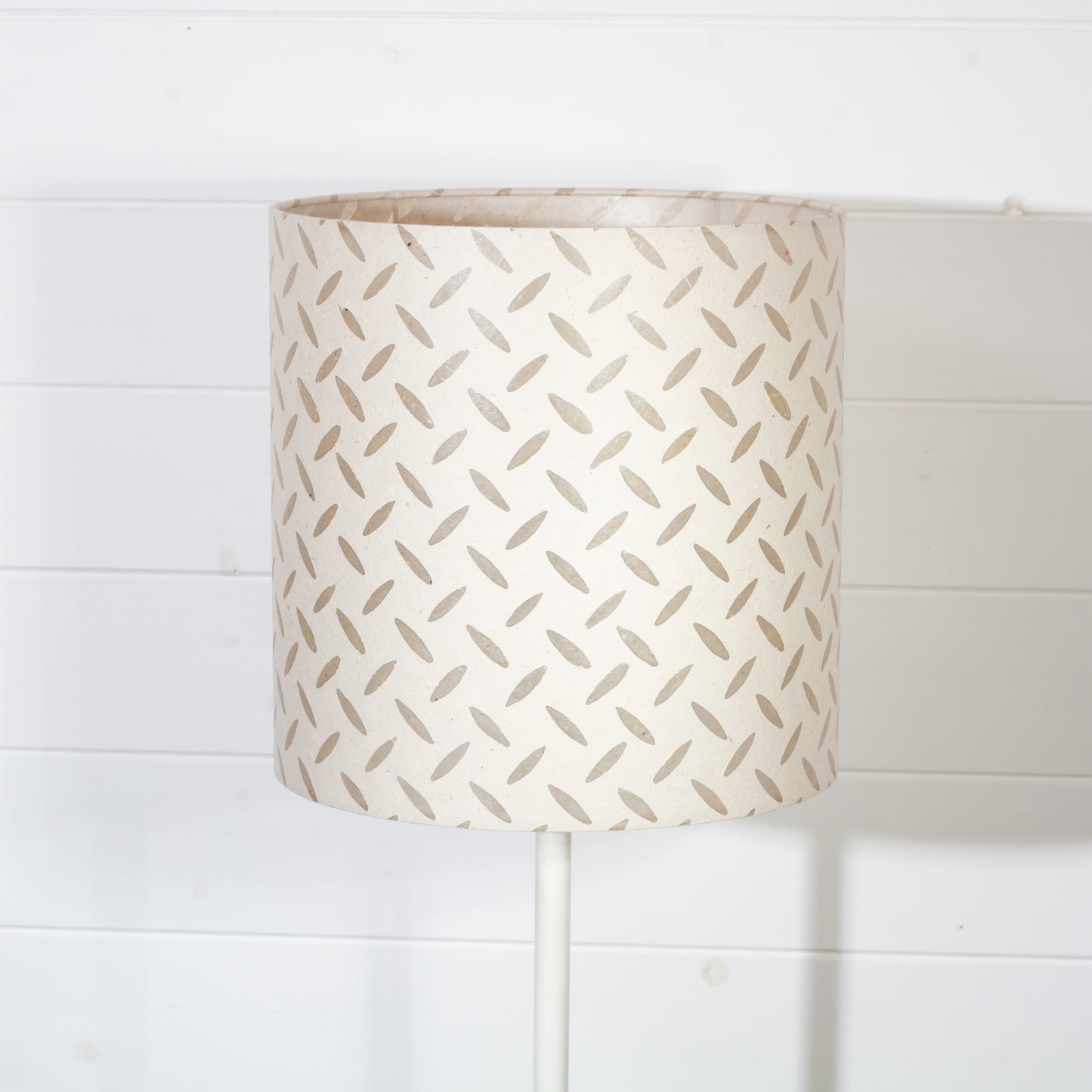 Drum Lamp Shade - P10 - Batik Tread Plate Natural, 30cm(d) x 30cm(h)