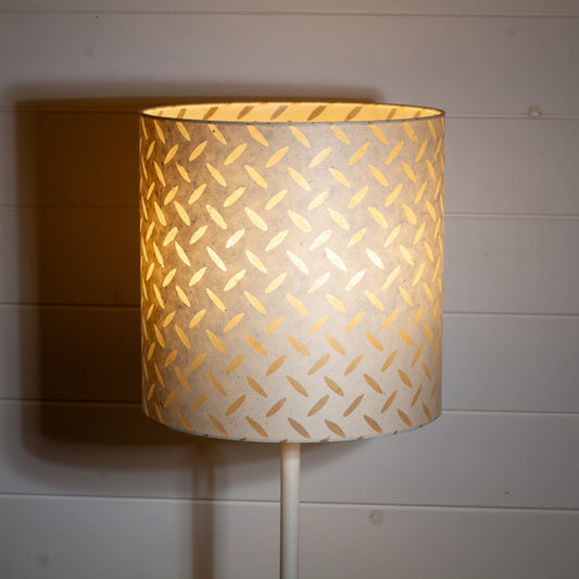 Drum Lamp Shade - P10 - Batik Tread Plate Natural, 30cm(d) x 30cm(h)