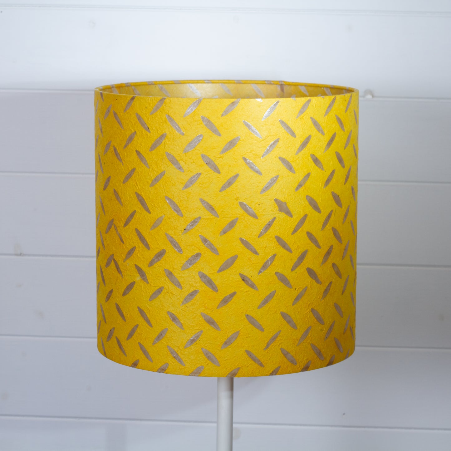 Drum Lamp Shade - P89 ~ Batik Tread Plate Yellow, 30cm(d) x 30cm(h)