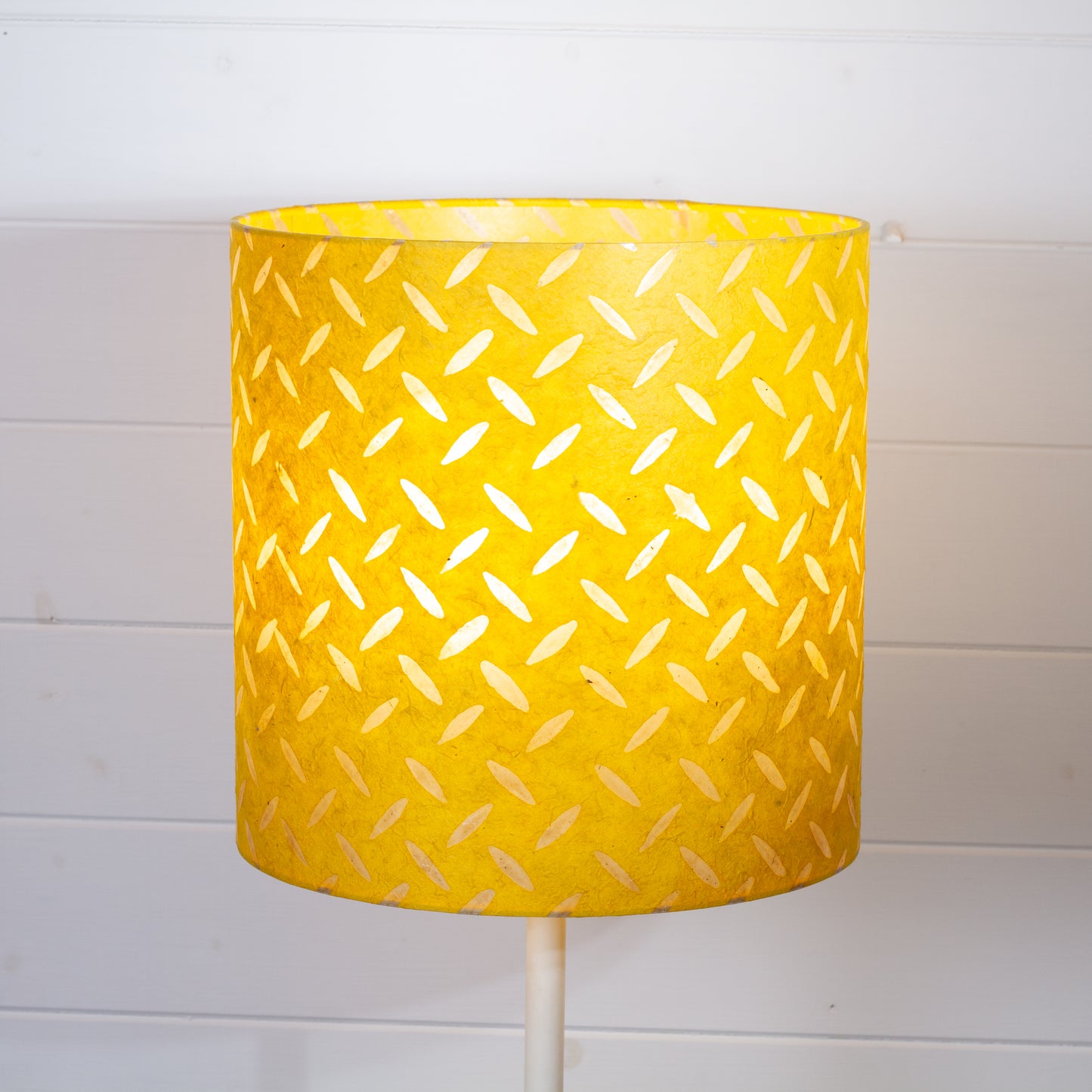 Drum Lamp Shade - P89 ~ Batik Tread Plate Yellow, 30cm(d) x 30cm(h)