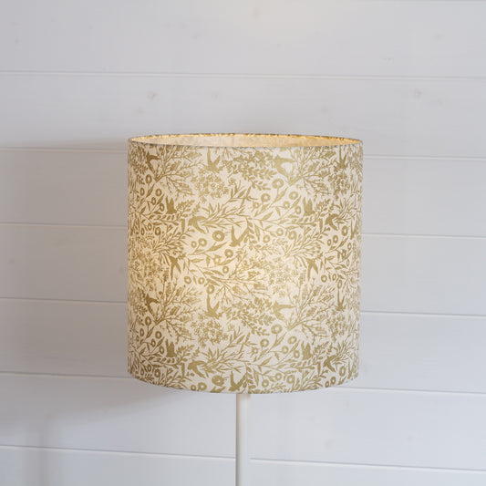 Drum Lamp Shade - B135 ~ Gold Birds, 30cm(d) x 30cm(h)