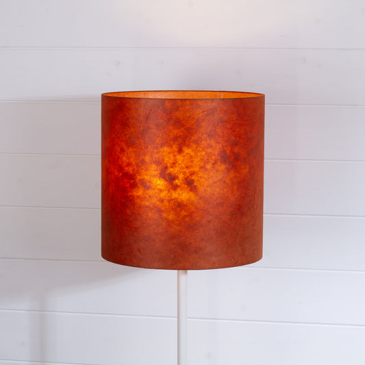 Drum Lamp Shade - P63 - Terracotta Lokta, 30cm(d) x 30cm(h)