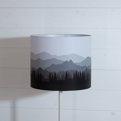 Landscape #4 Print Drum Lamp Shade 30cm(d) x 25cm(h) - Grey