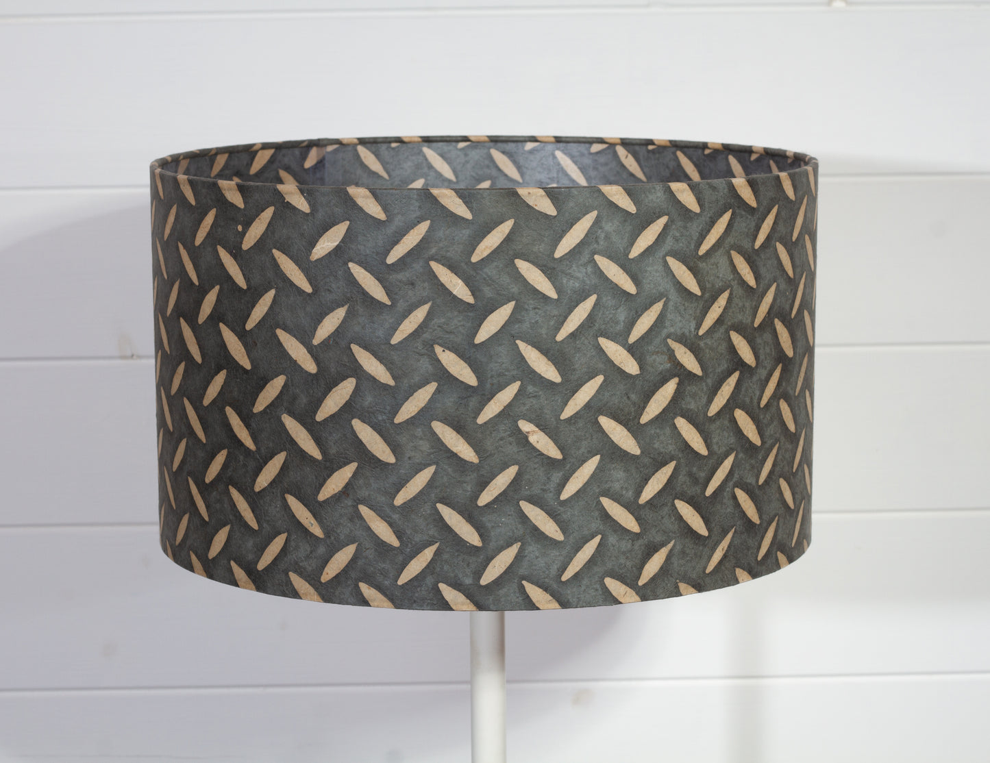 Drum Lamp Shade - P88 ~ Batik Tread Plate Grey, 35cm(d) x 20cm(h)