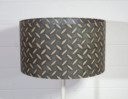 Drum Lamp Shade - P88 ~ Batik Tread Plate Grey, 35cm(d) x 20cm(h)