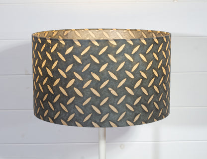 Drum Lamp Shade - P88 ~ Batik Tread Plate Grey, 35cm(d) x 20cm(h)