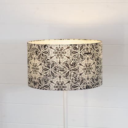 Drum Lamp Shade - B136 ~ Butterfly Kaleidoscope Black, 35cm(d) x 20cm(h)