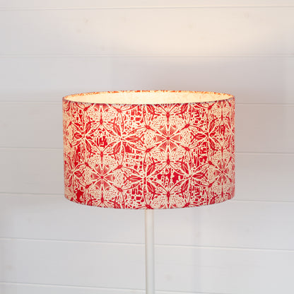 Drum Lamp Shade - B137 ~ Butterfly Kaleidoscope Red, 35cm(d) x 20cm(h)