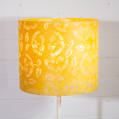 Drum Lamp Shade - B120 - Batik Peony Yellow, 35cm(d) x 30cm(h)
