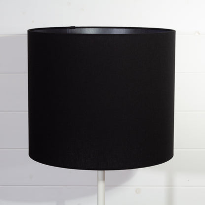 Drum Lamp Shade - F170 ~ Black Linen, 35cm(d) x 30cm(h)