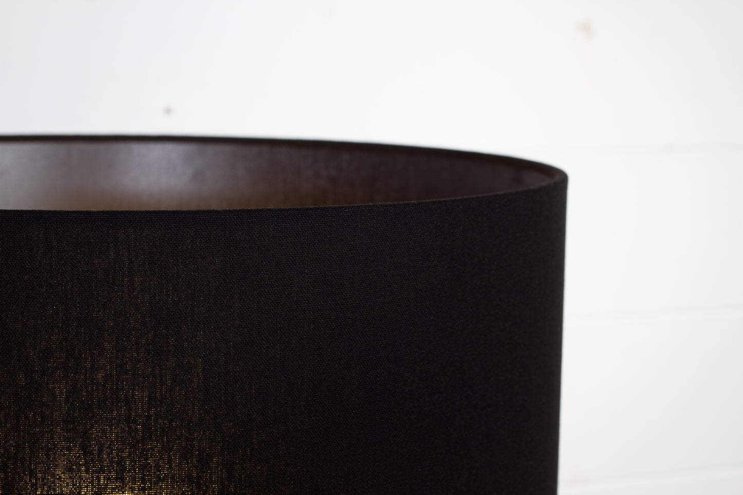Drum Lamp Shade - F170 ~ Black Linen, 35cm(d) x 30cm(h)