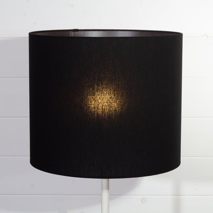 Drum Lamp Shade - F170 ~ Black Linen, 35cm(d) x 30cm(h)