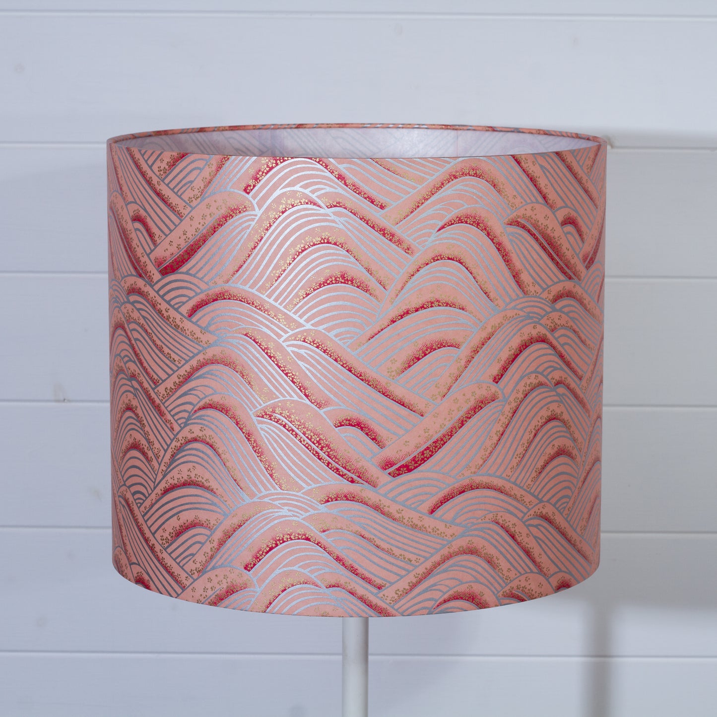 Drum Lamp Shade - W09 ~ Peach Hills, 35cm(d) x 30cm(h)