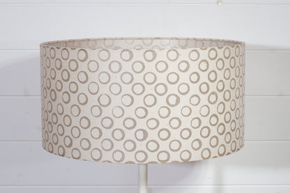 Drum Lamp Shade - P74 - Batik Natural Circles, 40cm(d) x 20cm(h)