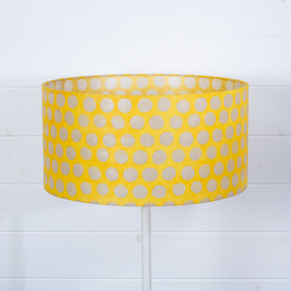 Drum Lamp Shade - P86 ~ Batik Dots on Yellow, 40cm(d) x 20cm(h)