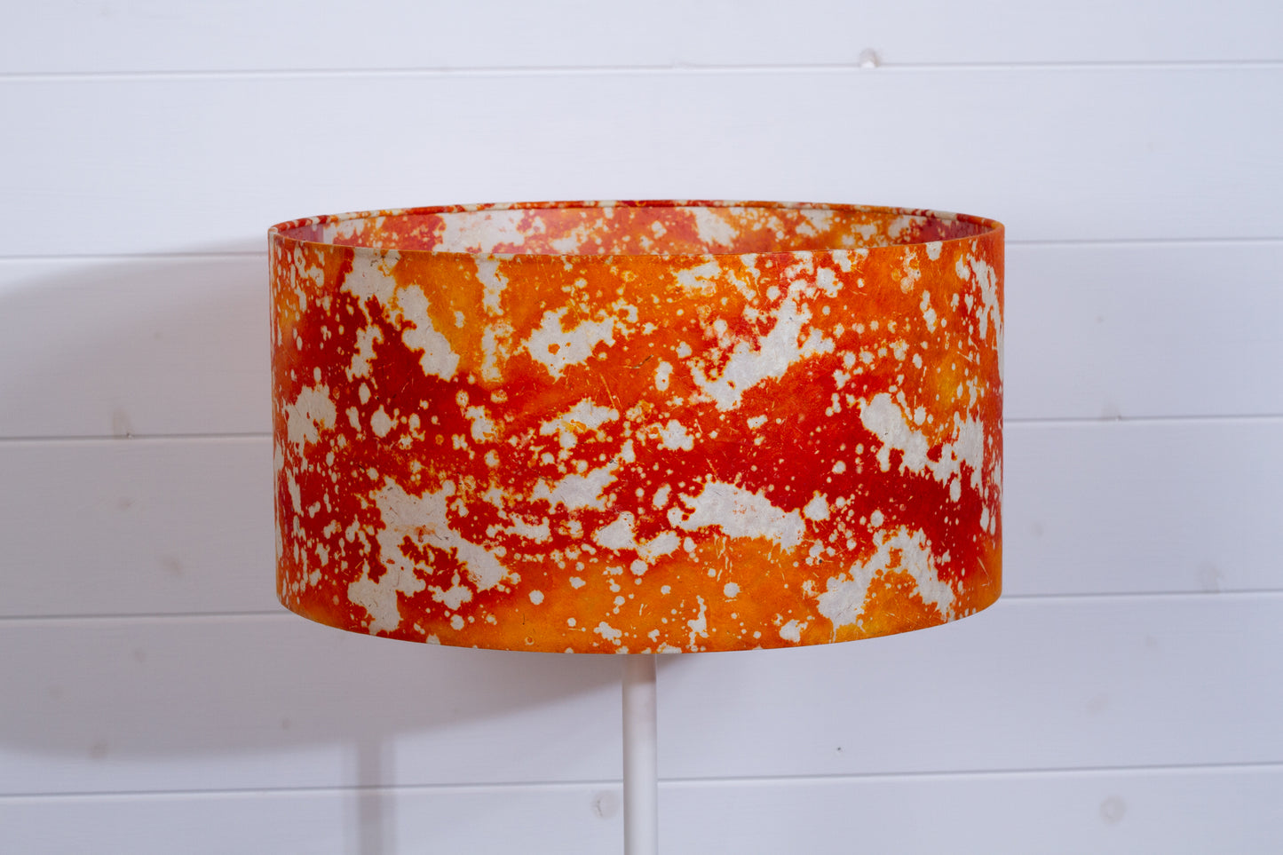 Drum Lamp Shade - B112 ~ Batik Lava Red/Orange, 40cm(d) x 20cm(h)