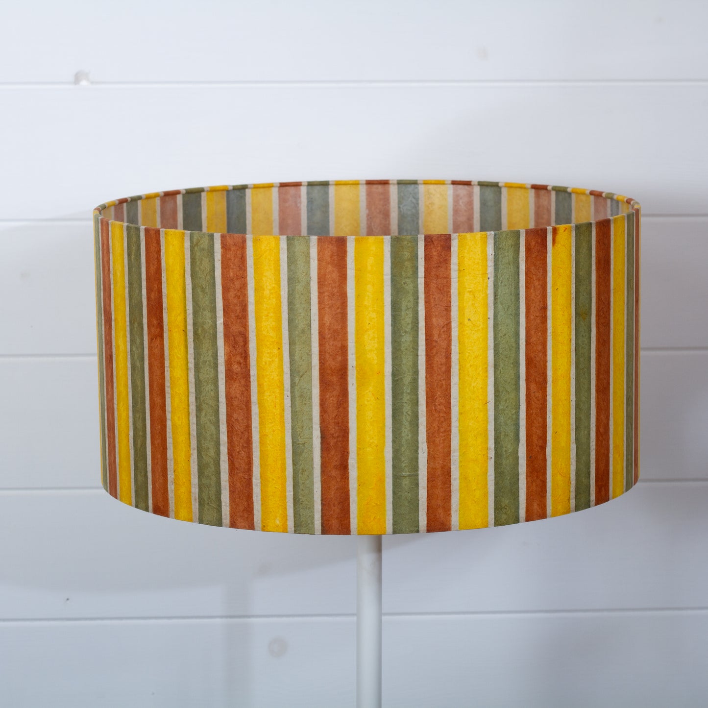 Drum Lamp Shade - P06 - Batik Stripes Autumn, 40cm(d) x 20cm(h)