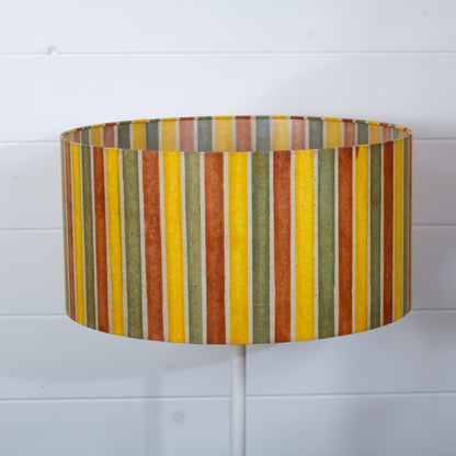 Drum Lamp Shade - P06 - Batik Stripes Autumn, 40cm(d) x 20cm(h)