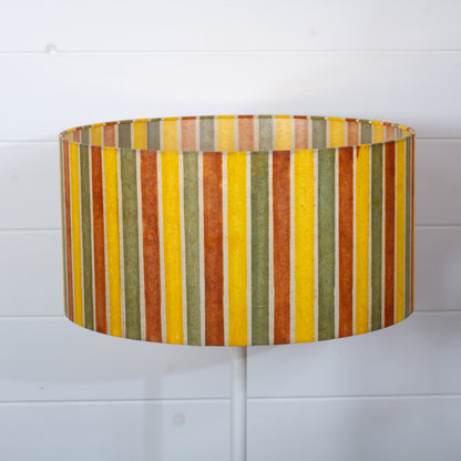 Drum Lamp Shade - P06 - Batik Stripes Autumn, 40cm(d) x 20cm(h)