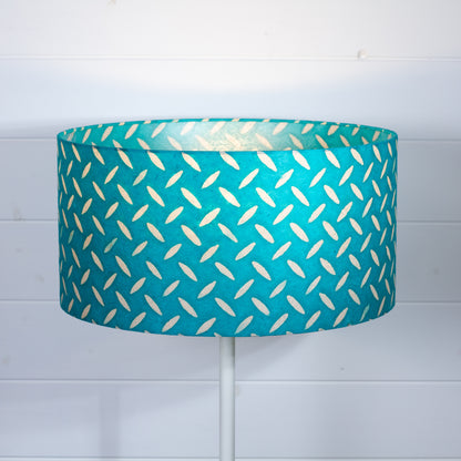 Drum Lamp Shade - P15 - Batik Tread Plate Mint Green, 40cm(d) x 20cm(h)