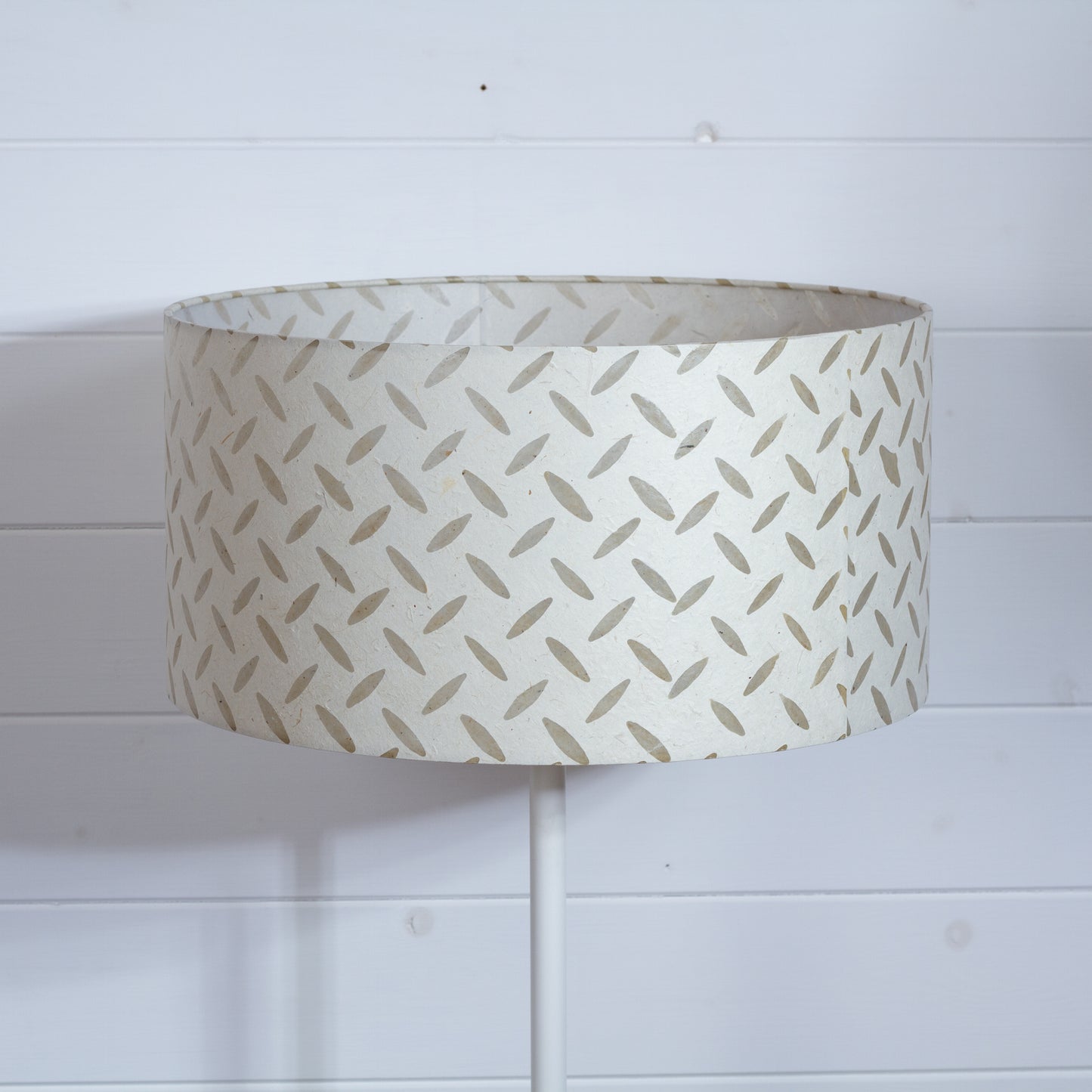 Drum Lamp Shade - P10 - Batik Tread Plate Natural, 40cm(d) x 20cm(h)