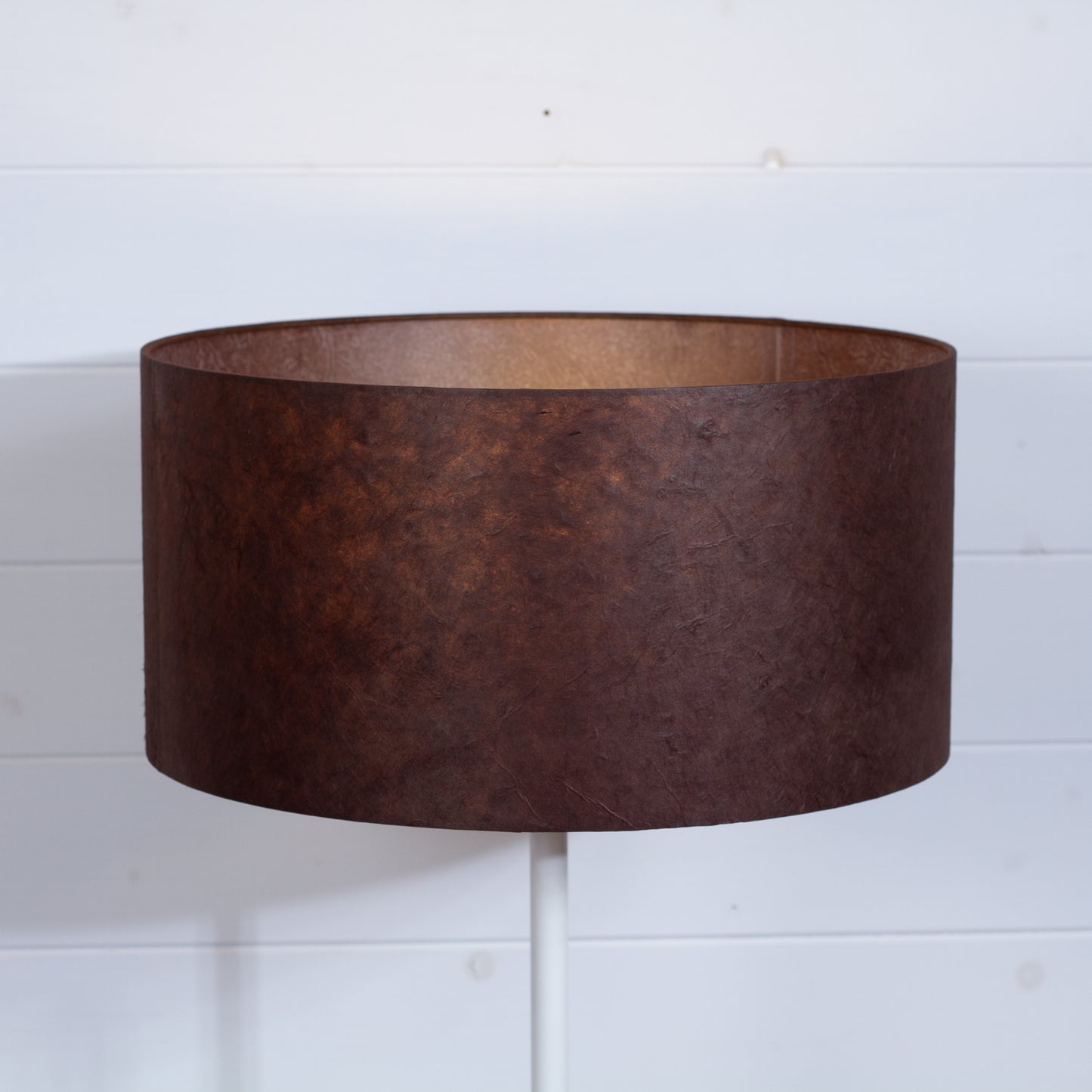 Drum Lamp Shade - P58 - Brown Lokta, 40cm(d) x 20cm(h)