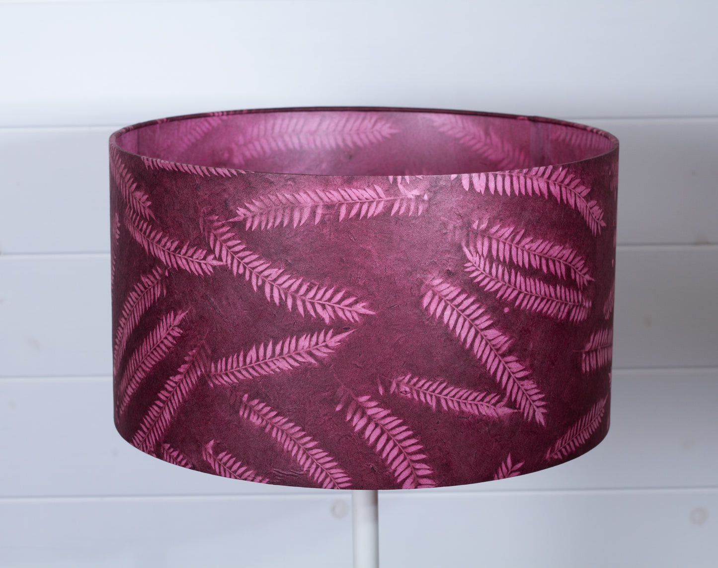 Drum Lamp Shade - P25 - Resistance Dyed Pink Fern, 40cm(d) x 20cm(h)