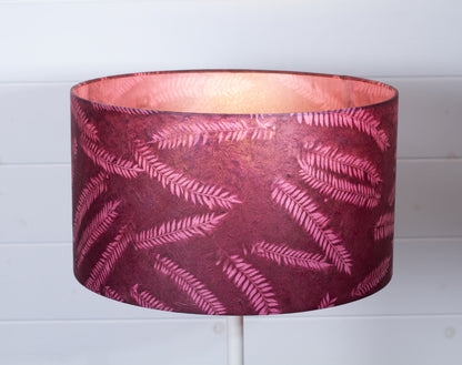 Drum Lamp Shade - P25 - Resistance Dyed Pink Fern, 40cm(d) x 20cm(h)