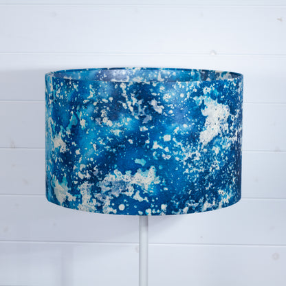 Drum Lamp Shade - B113 Batik Ocean Blues, 40cm(d) x 25cm(h)